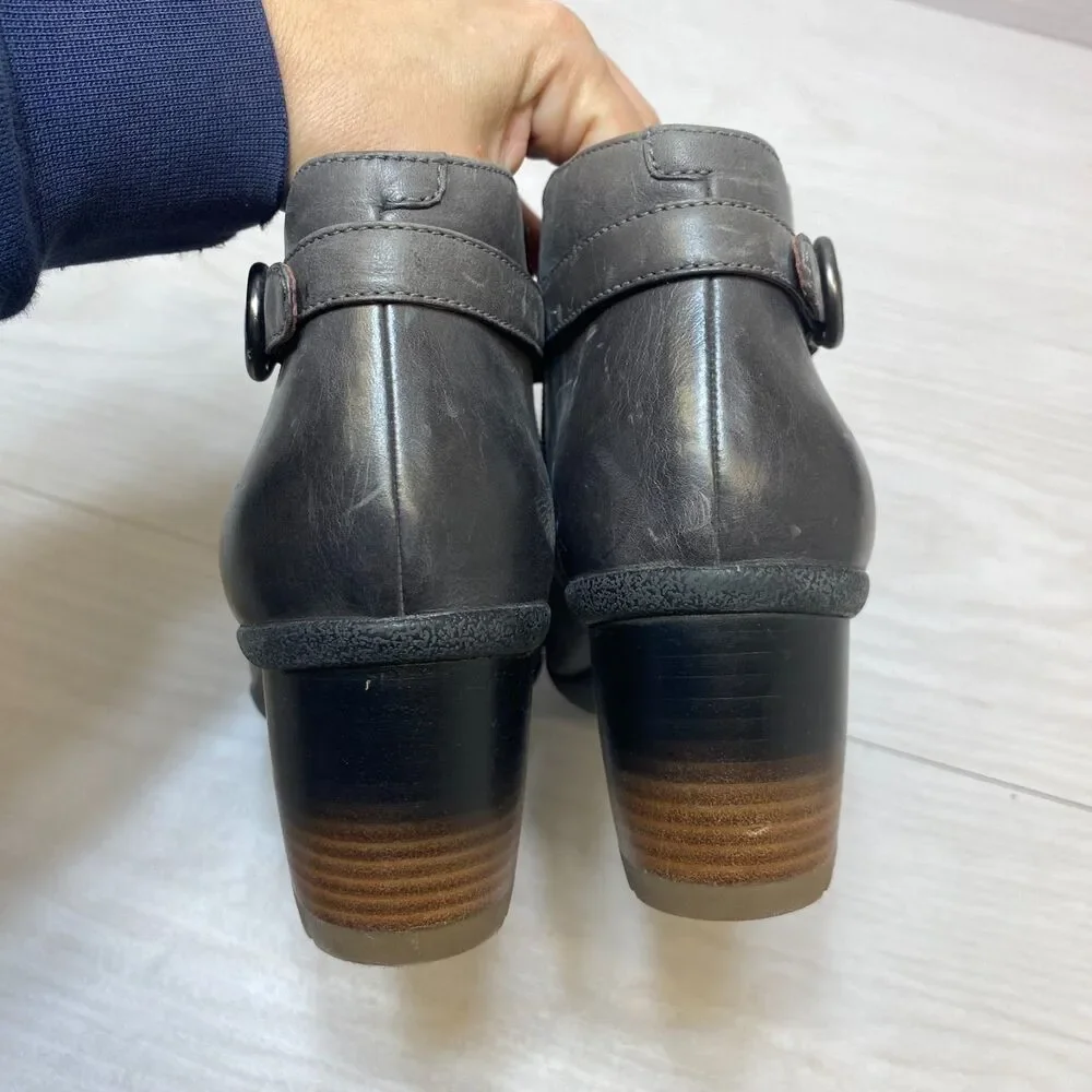 Dansko Perry Ankle‎ Boots Women's Size 9.5 Burnished Gray Waterproof Side Zip